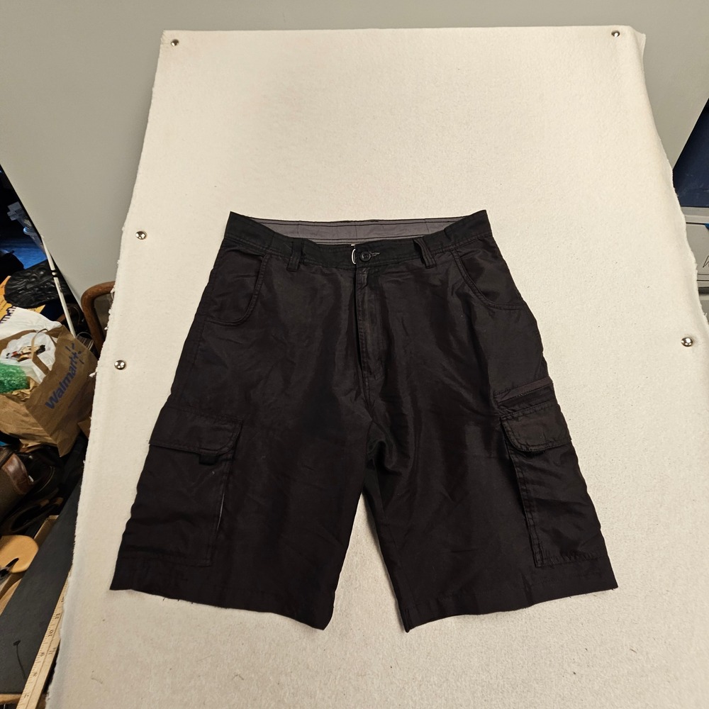 Burnside Mens Black Cargo Shorts Size 34 Utility‎ Multi Pocket Casual Outdoor